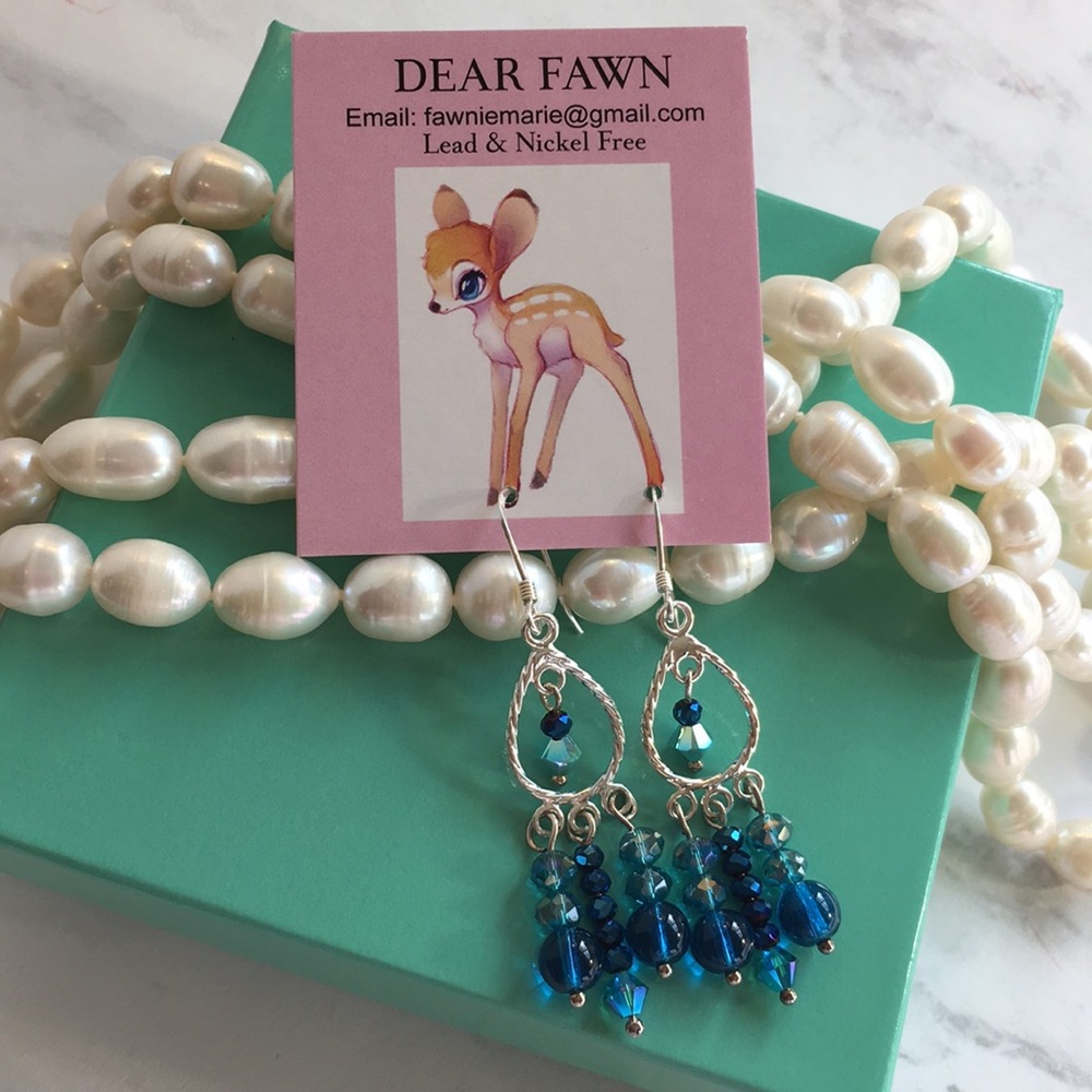 New Sterling silver & Swarovski crystal earrings